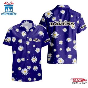 NFL Baltimore Ravens Daisy Aloha Hawaiian Shirt