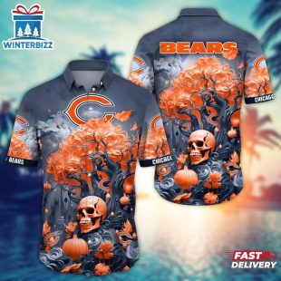NFL Chicago Bears Skull Tree Hawaiian Shirt