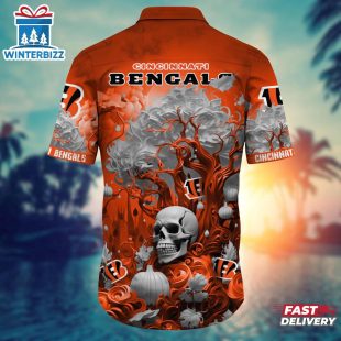 NFL Cincinnati Bengals Skull Tree Hawaiian Shirt