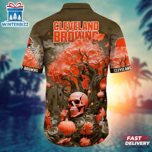 NFL Cleveland Browns Skull Tree Hawaiian Shirt