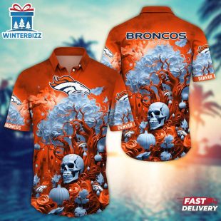 NFL Denver Broncos Skull Tree Hawaiian Shirt