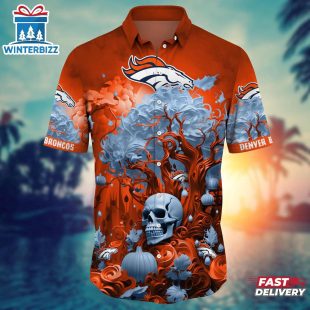 NFL Denver Broncos Skull Tree Hawaiian Shirt