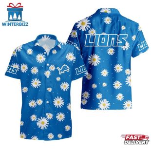 NFL Detroit Lions Daisy Aloha Hawaiian Shirt