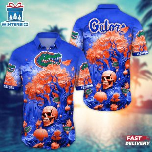 NFL Florida Gators Skull Tree Hawaiian Shirt