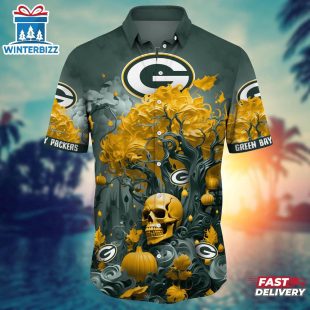 NFL Green Bay Packers Skull Tree Hawaiian Shirt