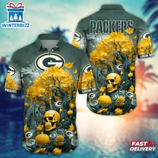 NFL Green Bay Packers Skull Tree Hawaiian Shirt