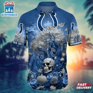 NFL Indianapolis Colts Skull Tree Hawaiian Shirt