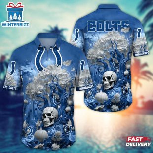 NFL Indianapolis Colts Skull Tree Hawaiian Shirt