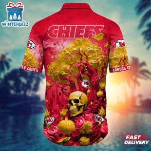 NFL Kansas City Chiefs Skull Tree Hawaiian Shirt
