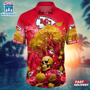 NFL Kansas City Chiefs Skull Tree Hawaiian Shirt