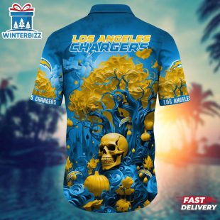 NFL Los Angeles Chargers Skull Tree Hawaiian Shirt
