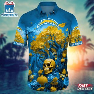 NFL Los Angeles Chargers Skull Tree Hawaiian Shirt