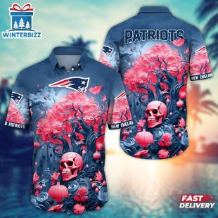 NFL New England Patriots Skull Tree Hawaiian Shirt