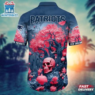 NFL New England Patriots Skull Tree Hawaiian Shirt