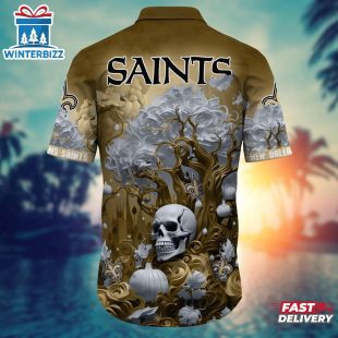 NFL New Orleans Saints Skull Tree Hawaiian Shirt