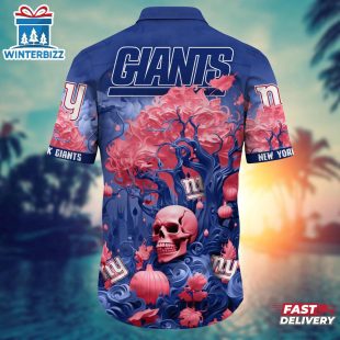 NFL New York Giants Skull Tree Hawaiian Shirt