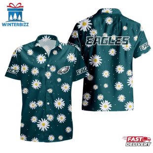 NFL Philadelphia Eagles Daisy Aloha Hawaiian Shirt