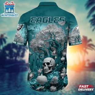 NFL Philadelphia Eagles Skull Tree Hawaiian Shirt