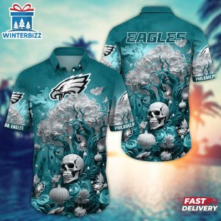 NFL Philadelphia Eagles Skull Tree Hawaiian Shirt