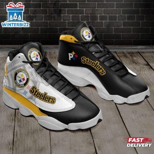 NFL Pittsburgh Steelers Black Air Jordan 13 Shoes