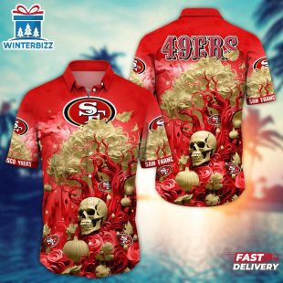 NFL San Francisco 49ers Skull Tree Hawaiian Shirt
