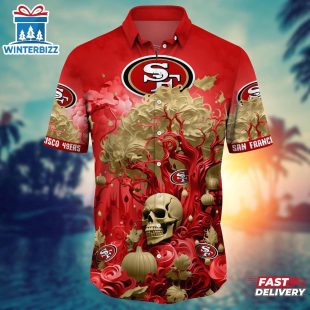 NFL San Francisco 49ers Skull Tree Hawaiian Shirt