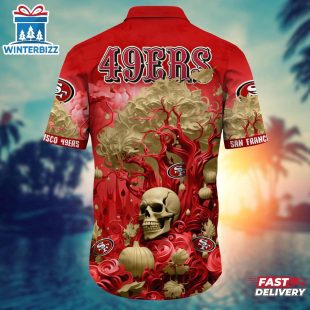 NFL San Francisco 49ers Skull Tree Hawaiian Shirt