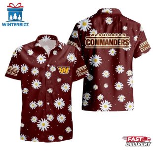 NFL Washington Commanders Daisy Aloha Hawaiian Shirt