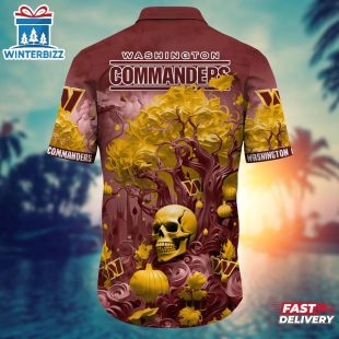 NFL Washington Commanders Skull Tree Hawaiian Shirt