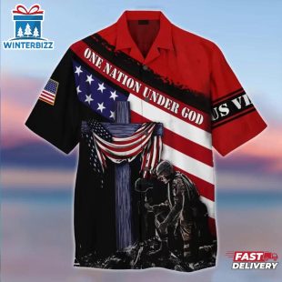 One Nation Under God US Veteran Hawaiian Shirt