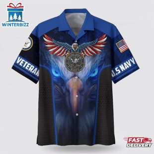 Patriot Eagle US Navy Veteran Hawaiian Shirts