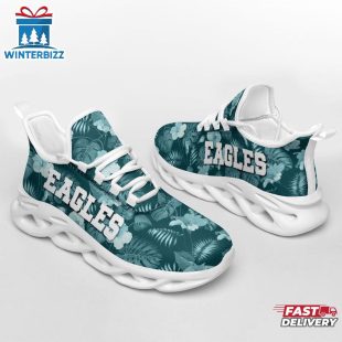 Philadelphia Eagles Tropical Flowers NFL Max Soul Shoes For Fans