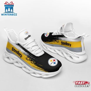 Pittsburgh Steelers Color Streak Pattern NFL Max Soul Shoes