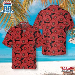 Red Poppies Lest We Forget Hawaiian Shirt