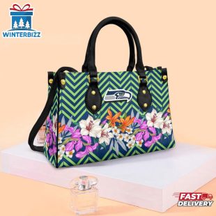 Seattle Seahawks Flowers NFL Leather Handbag