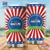 Seattle Seahawks USA Flag Pattern Independence Day Tumbler