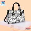 Sweet Love Of Sally And Jack Skellington Pattern Leather Handbag