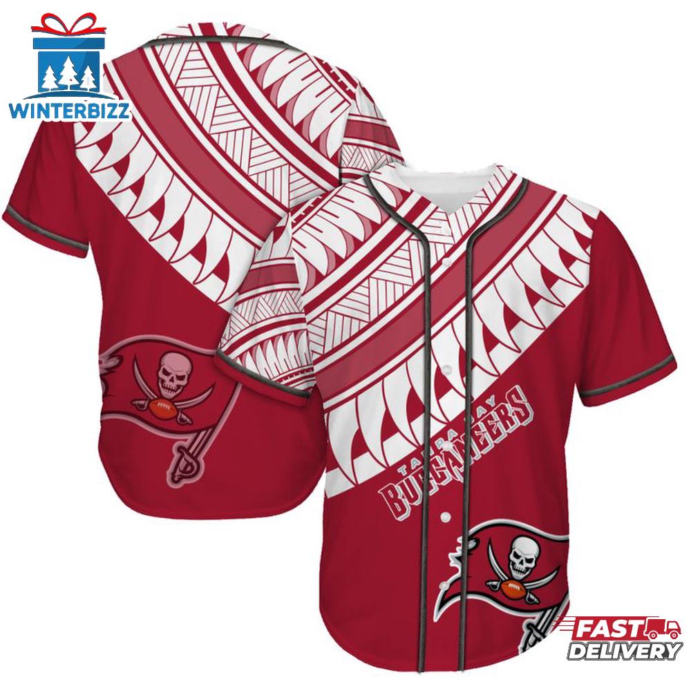Tampa Bay Buccaneers Polynesian Pattern Summer Collection Baseball Jersey Tampa Bay Buccaneers Polynesian Pattern Summer Collection Baseball Jersey