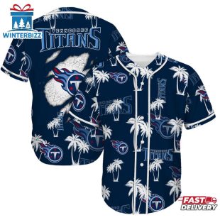 Tennessee Titans Palm Tree Pattern Baseball Jersey Shirts