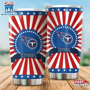 Tennessee Titans USA Flag Pattern Independence Day Tumbler