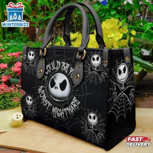 The Nightmare Before Christmas Jack Skellington Cartoon Pattern Leather Handbag