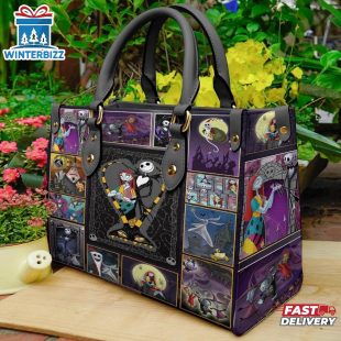 The Nightmare Before Christmas Jack Skellington Sally Pattern Leather Handbag