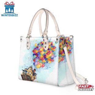 UP House Cartoon Pattern Leather Handbag