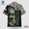US Army Veteran Camo Skull Hawaiian Shirt