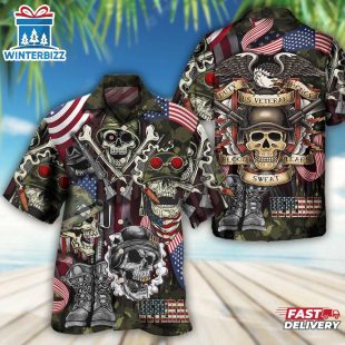 Veteran Skull War Art Hawaiian Shirt