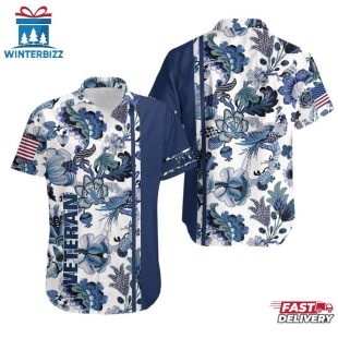 Veteran Tropical Pattern Hawaiian Shirt