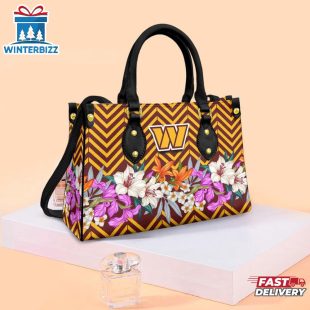Washington Commanders Flowers NFL Leather Handbag
