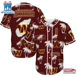 Washington Commanders Palm Tree Pattern Baseball Jersey Shirts