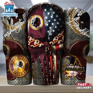 Washington Redskins NFL Skull Iron Pattern Tumbler