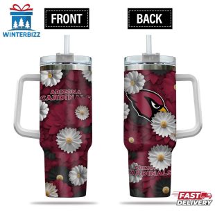 Arizona Cardinals Flowers Pattern NFL Tumbler 40Oz